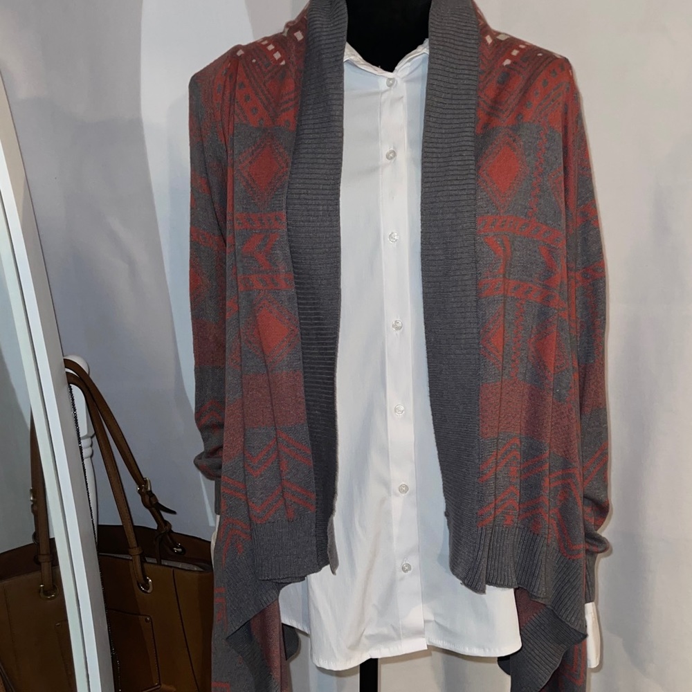 🌞 Pink Republic, duster cardigan, Aztec print